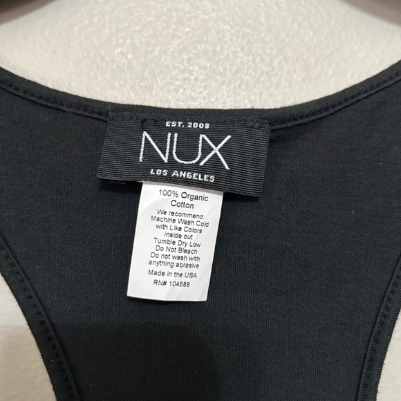 NUX Los Angeles Women's Tank Top L Black 100% Organic Cotton Sleeveless Knit NEW - Picture 5 of 10